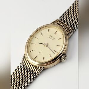 Vintage Citizen Ladies’ Quartz Watch – Oval Gold Tone Dress  4-155645 SP 88-5444